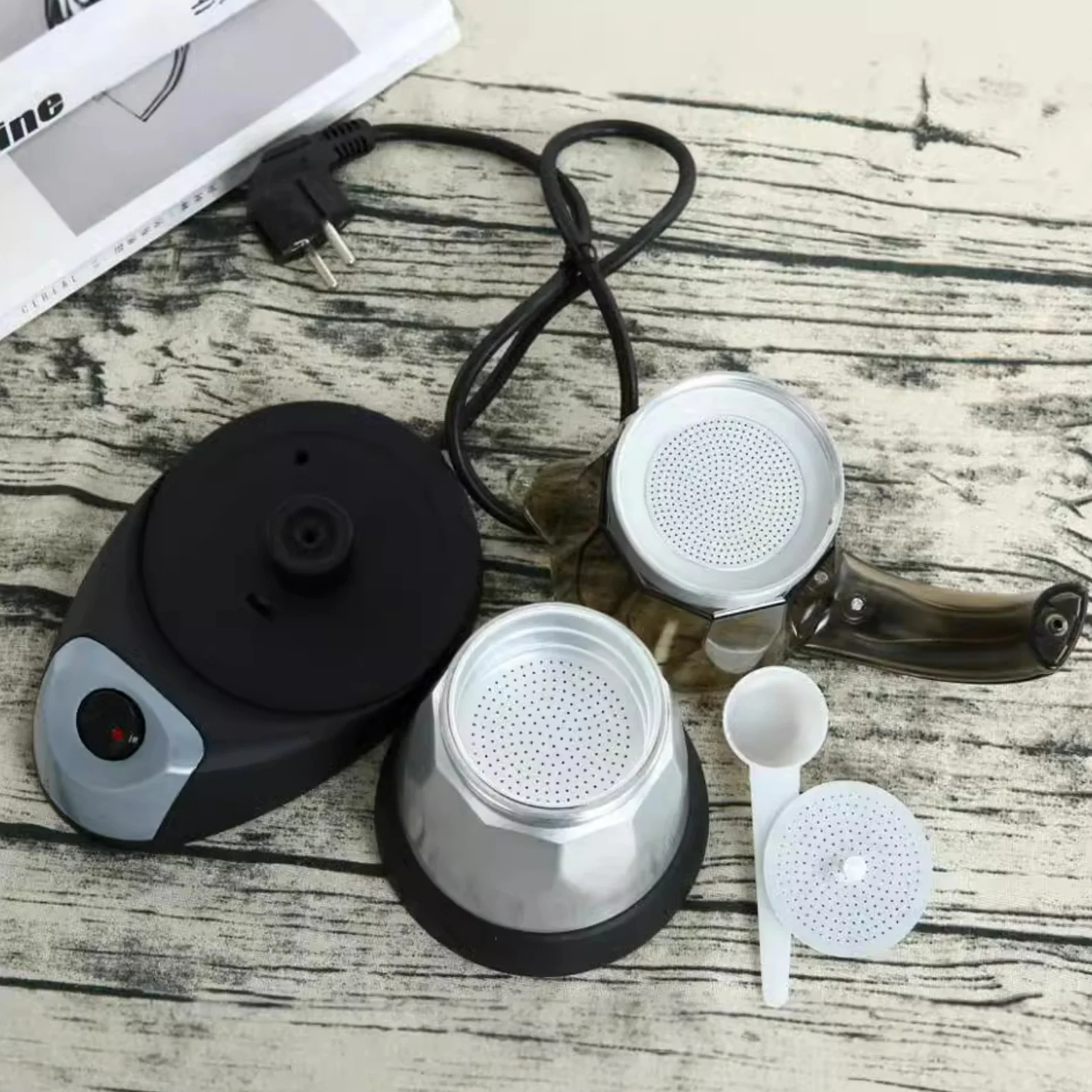 Wholesale 300ml Electric Moka Coffee Maker / Moka Pot Aluminum