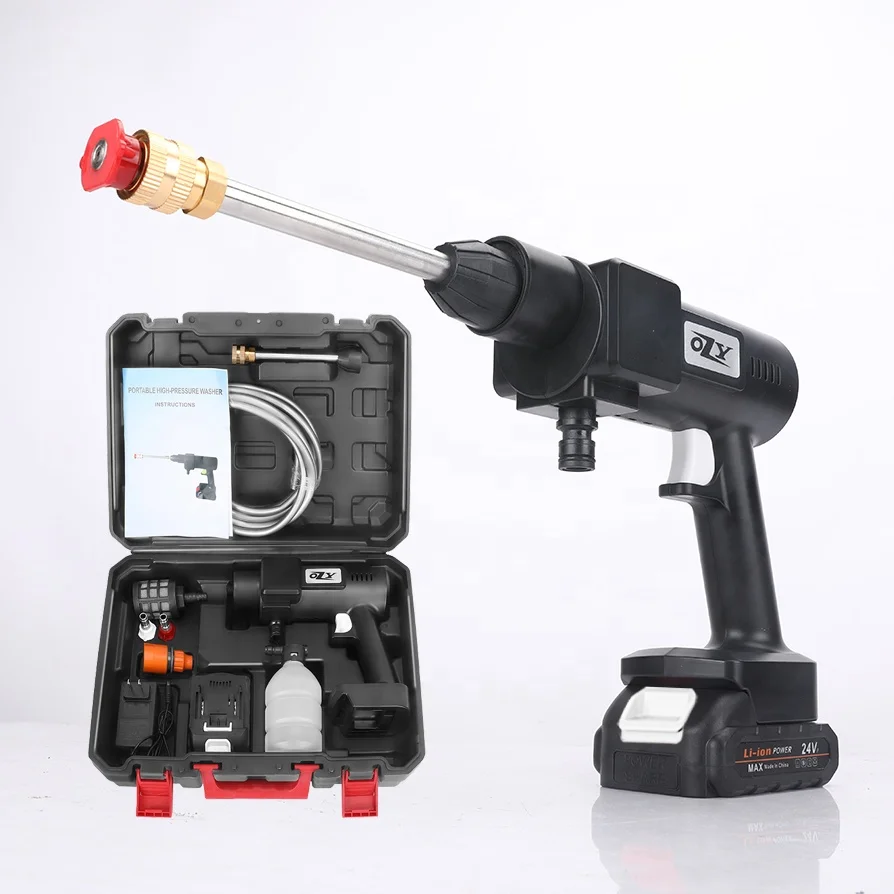Wireless Portable High Pressure Handheld Car Washer Cordless Water Wash Gun for 24V 48VF Battery