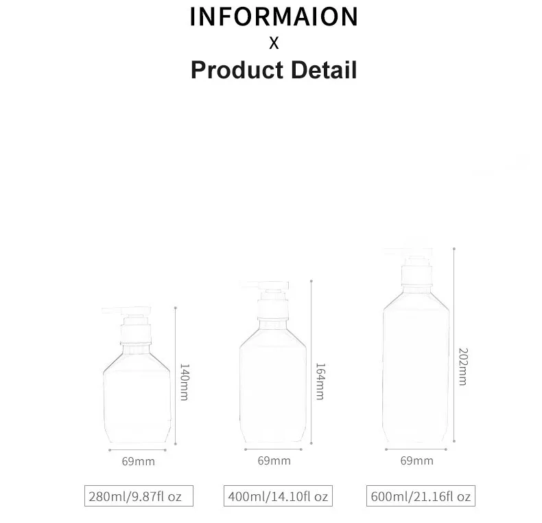 Elegant Shampoo Cosmetic Bottle Grey Plastic Binqi Foam Spray Pet Luxury Yiwu Screen Printing Factory Supplier 280ml 400ml 600ml
