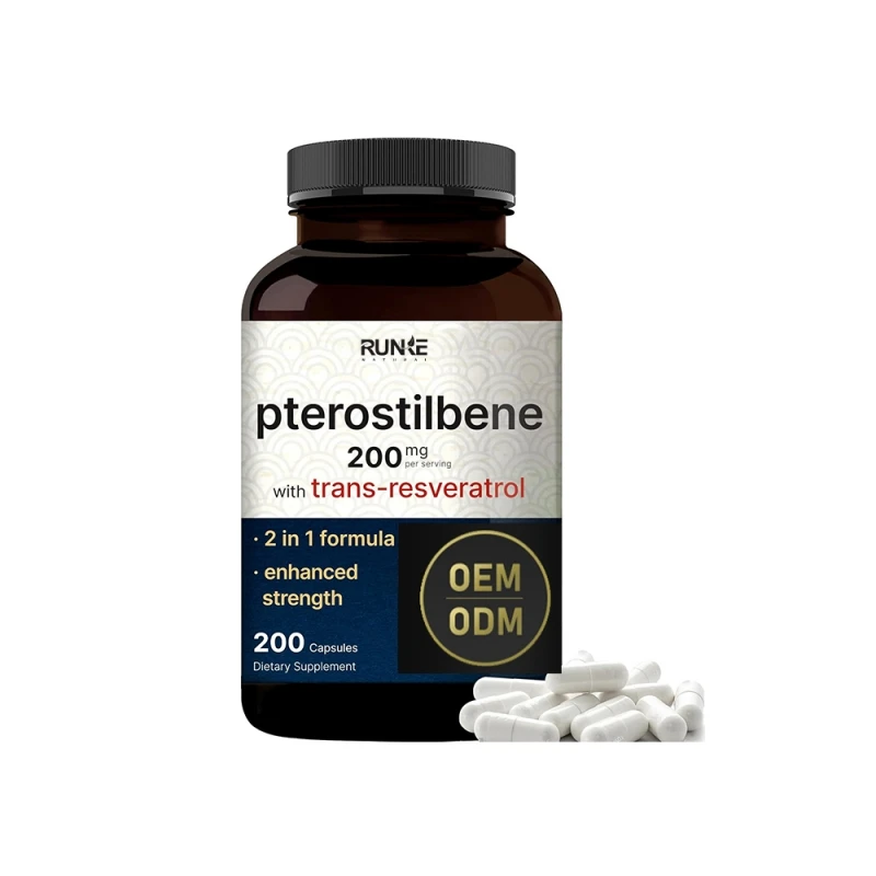 Healthcare Supplement Anti-oxidant Pterostilbene Capsules Non-GMO Gluten Free