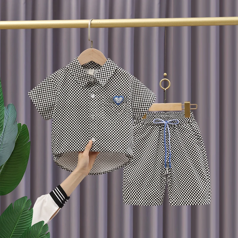 Factory Outlet Summer Kids Multi Style Fashion Printing Suit Fashion Boy Suit