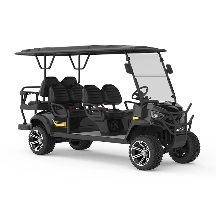High Quality Products Aluminum Floor Golf Cart 6 Seat 4 Wheel 72Volt High Chassis Golf Cart With Ce Approved