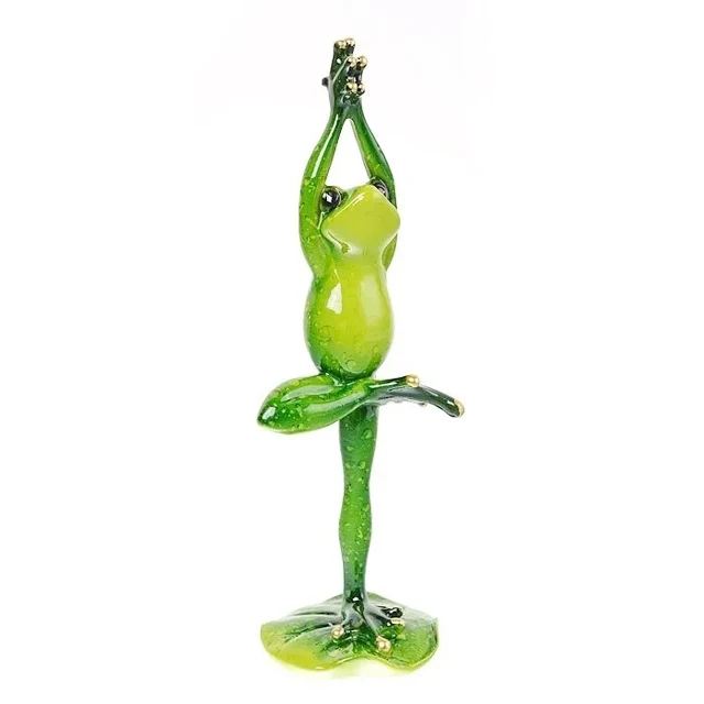 creative craft resin funny frog figurine decor frog on garden statue sculpture