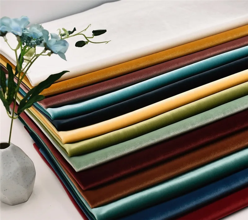 Germany velvet upholstery fabric woven texture soft touch unyielding fluff shinny velvet fabric for background wall