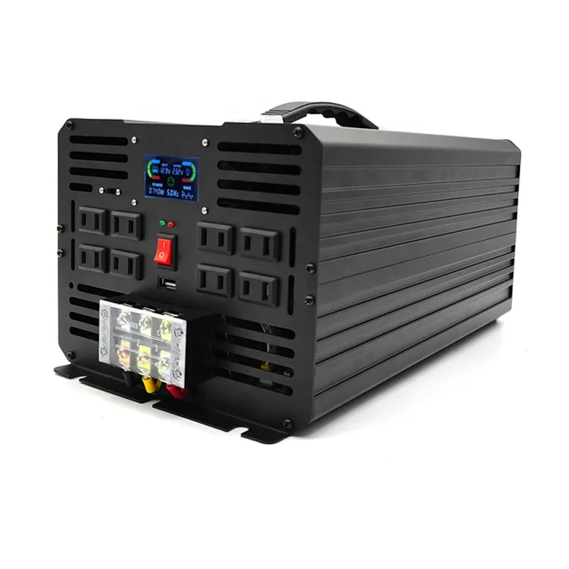 off grid single phase dc 12V 24V 48V to ac 120v 220v pure sine wave inverter 10000w