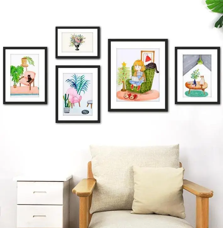 Wholesale Art Style A4 Solid Wood Picture Photo Frame for Home Decoration Luxury