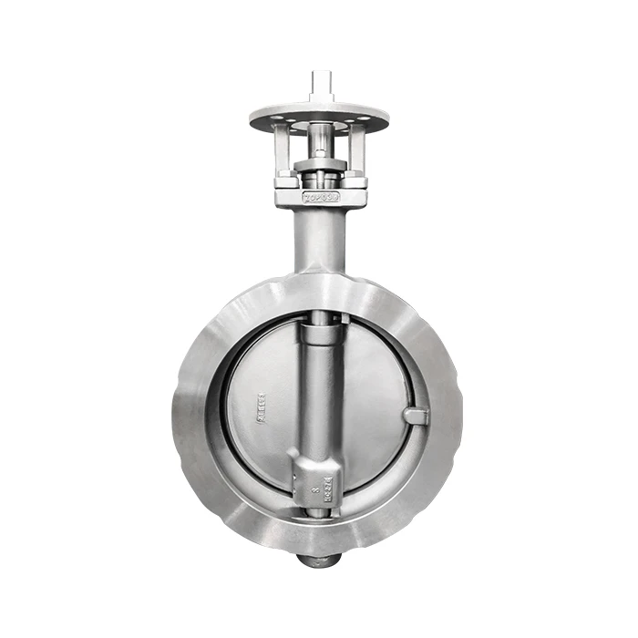 High performance double eccentric wafer butterfly valve 304 / 316 high temperature soft seal double eccentric butterfly valve