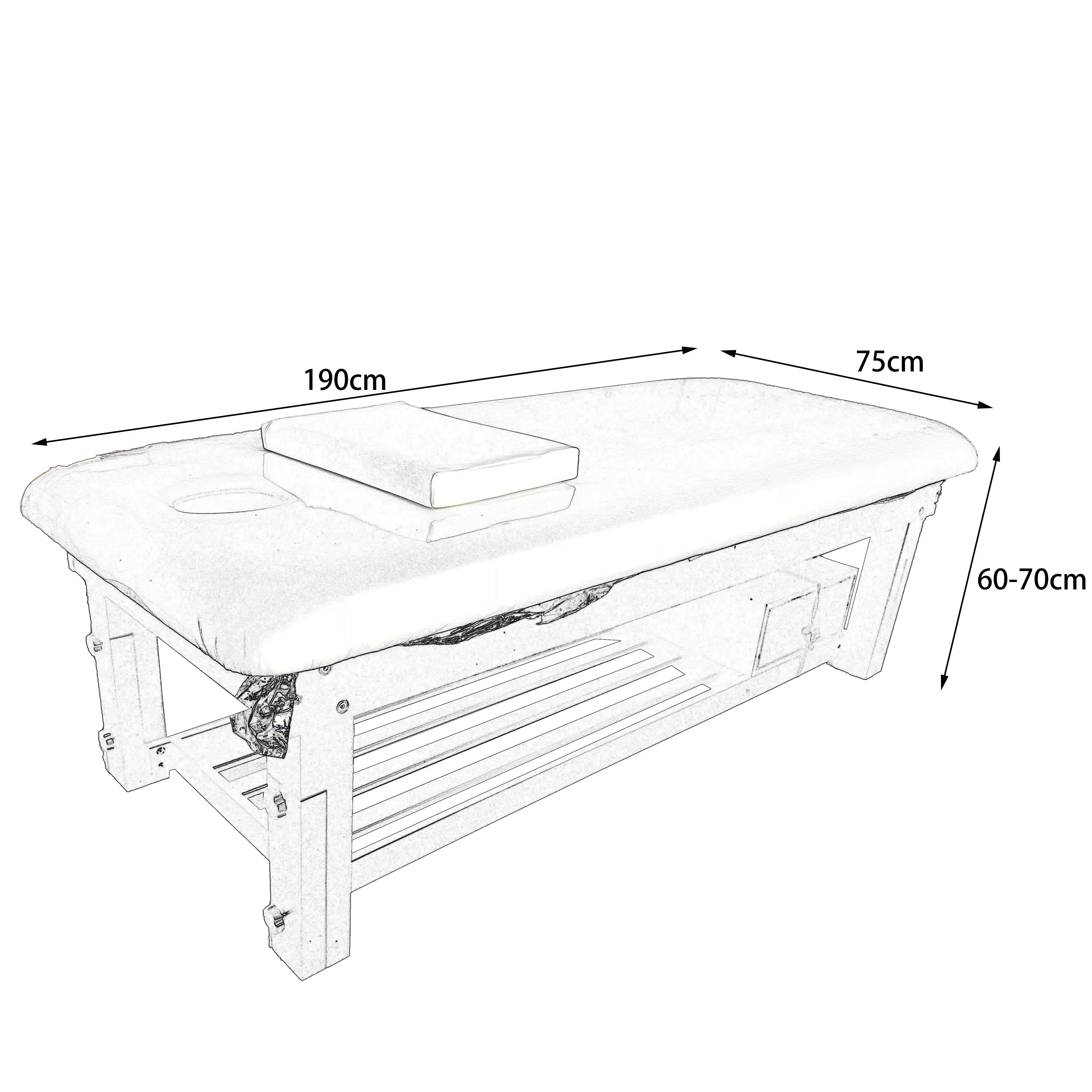 Modern Design Solid Wood Beauty Bed with Storage Drawers Simple Massage Facial Bed for Hotel or Basement Use