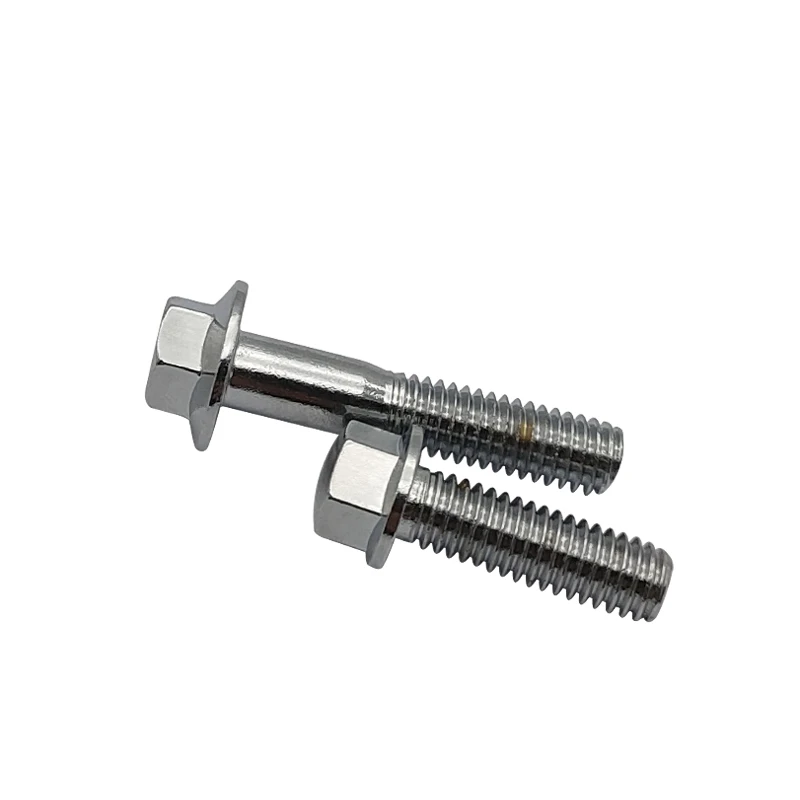 M6*12-110 M8 M10 Galvanized Chrome Plated Motorcycle Engine Polished Head Screws with Cushion Hexagon Flange Bolts