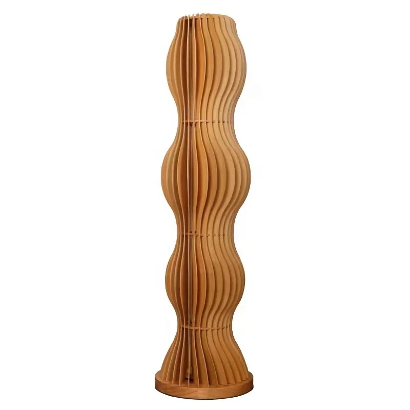 Modern Wooden flower vase Shade Standing Floor Lamp For Living Room Bedroom Sofa