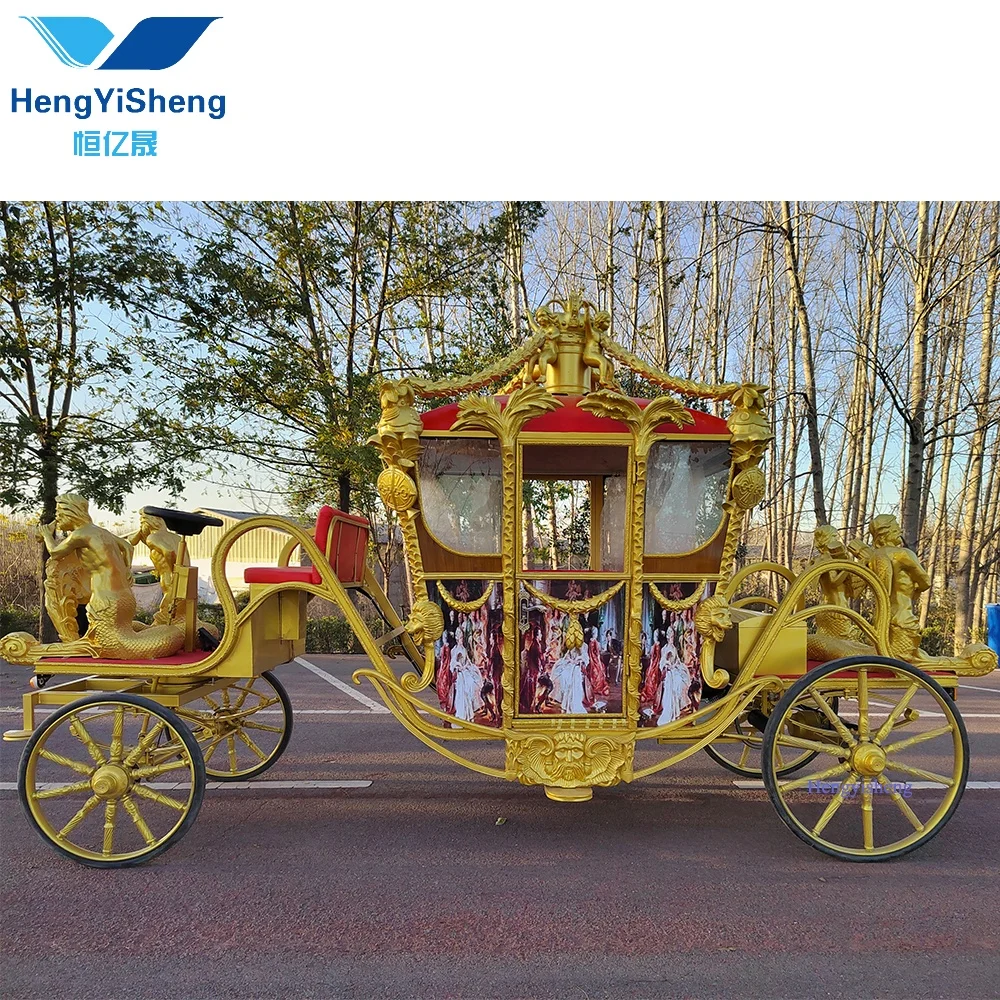 Whosale Royal Horse Cart Special Tation Gharry Horse  Drawn Carriage  Electric Horse Carriage Carts Cab Manufacturer