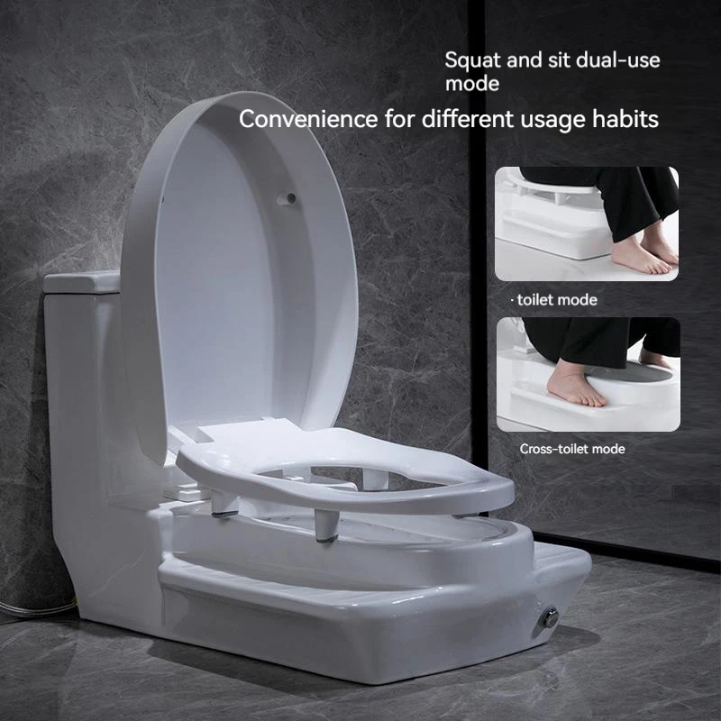 Platform squat pan Asia best sell bathroom big tank ceramic squat toilet with own flushing system