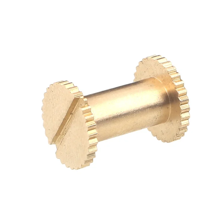 Copper Plated Male And Female Screw Account Book Butt Side Lock Screw Nut Album Stainless Steel Chicago Screw Double Cap Rivet