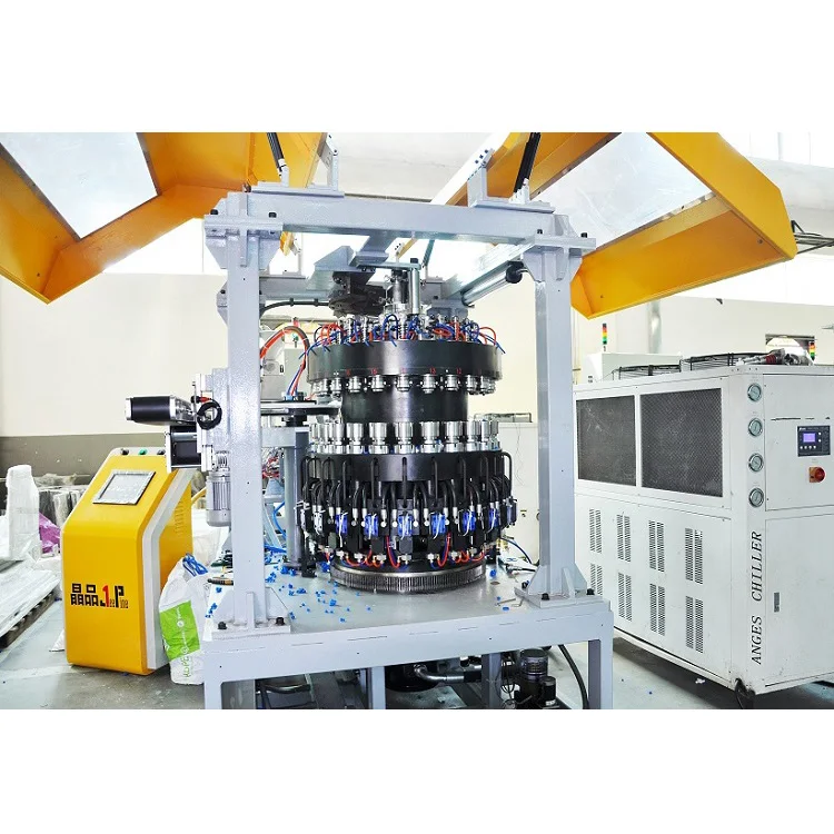 Continuous compression molding machine of plastic bottle cap making for filling and capping