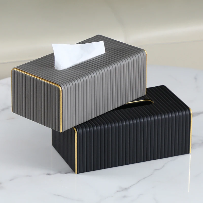 Light Luxury Simple European Creative Beauty Salon Living Room Bedroom Hotel Leather Napkin Case Tissue Paper holder