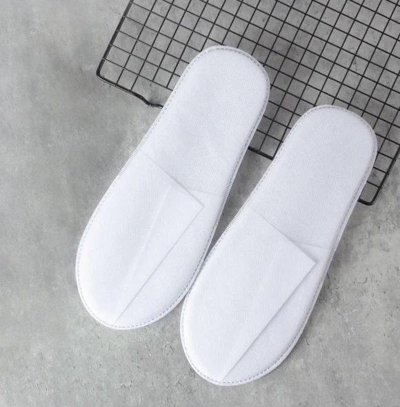 Lccol Custom Spa Guest Comfortable White Four Season Bathroom Soft Slippers For Hotel Disposable Slipper