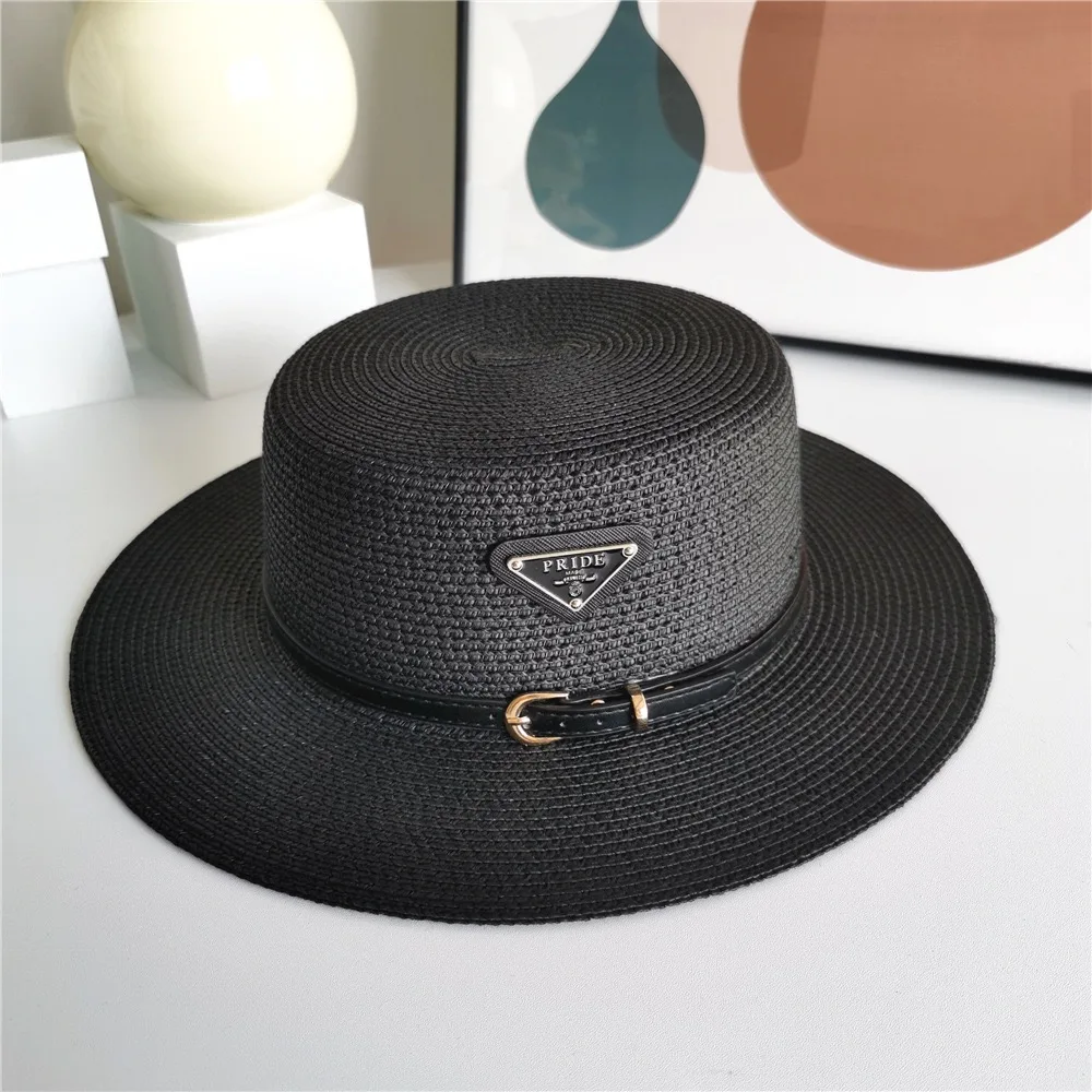 Соломенная шляпа от солнца для мужчин и женщин, шляпа с широкими полями и ремешком, 2021