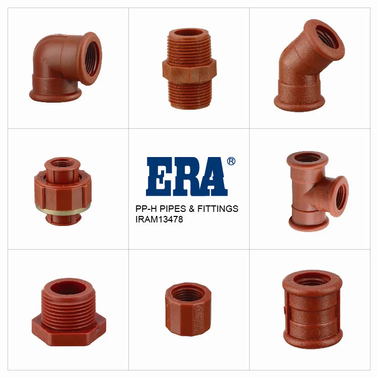 ERA good quality  Brown Colour PPH Thread  Fittings 90 degree elbow M/F