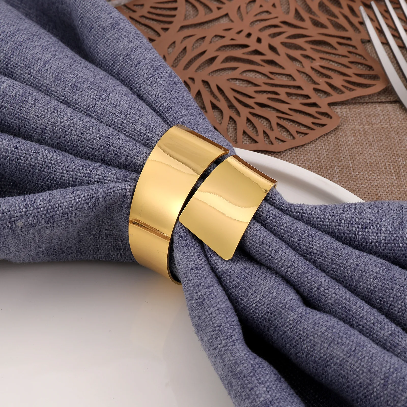 Belt Fabric Napkin Metal Napkin Ring Table Decoration Napkin Customized Size for Hotel Dinning Table Decor