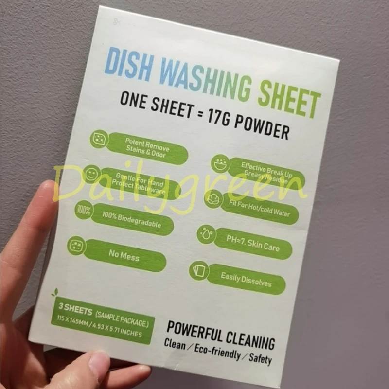 Dishwasher Detergent 30 sheets (60 strips) unscented liquidless dishwashing dish soap pods rinse aid washer tablets tabs