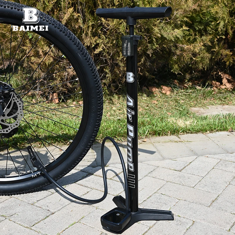 BM Bicycle accessories inflator bicycle manual floor pump with electronic pressure gauge
