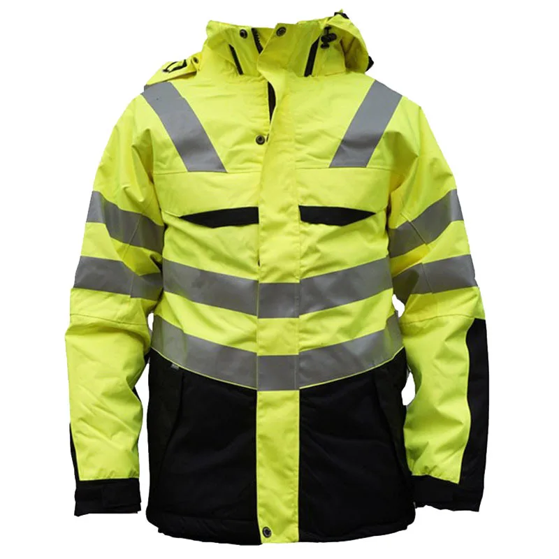 Custom Mens Winter Hi Vis Reflective Outerwear Safety Wear Workwear Jacket
