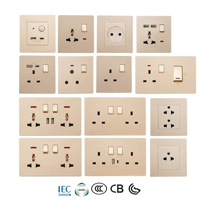 New model sockets and switches electrical uk standard electric wall switch and socket