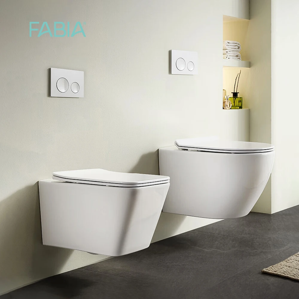 Quality Water Saving Bathroom Wc Complete Set Rimless Tornado Flush Ceramic European One Piece Modern Round Wall Hung Toilet