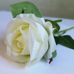 Искусственные Свадебные цветы, настоящие розы, высокое качество, шелк, бархат, белая роза, оптом на День святого Валентина