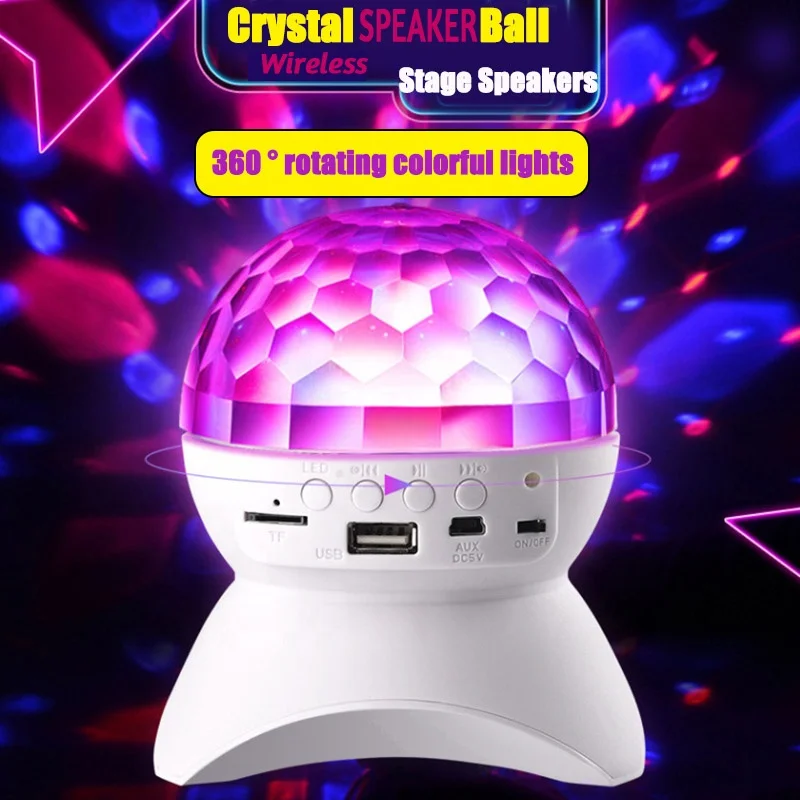 Beautiful RGB Colorful Dance Light Speaker Portable Stage Speakers Wireless Karaoke Speakers With Microphone