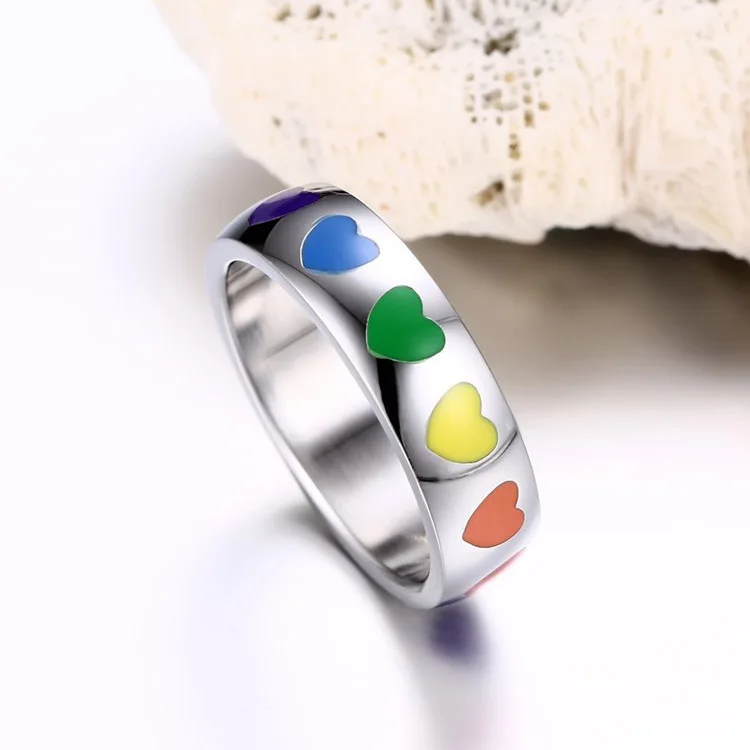 New arrival  custom  cheap  heart-shape  titanium ring