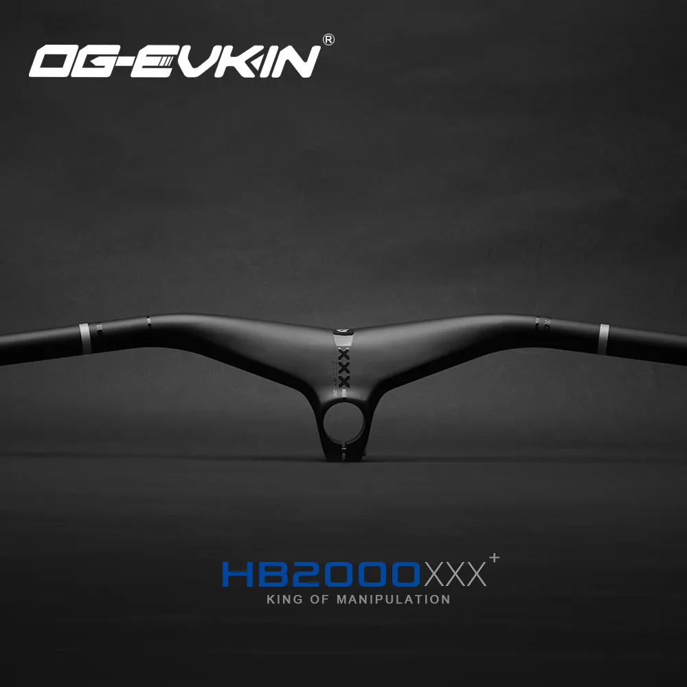 OG-EVKIN HB2000 Integrated MTB Mountain Bike Handlebar T1000 Carbon Rise 800mm 7-Degrees UD Matte Bicycle XC Flat Bar Stem Bike