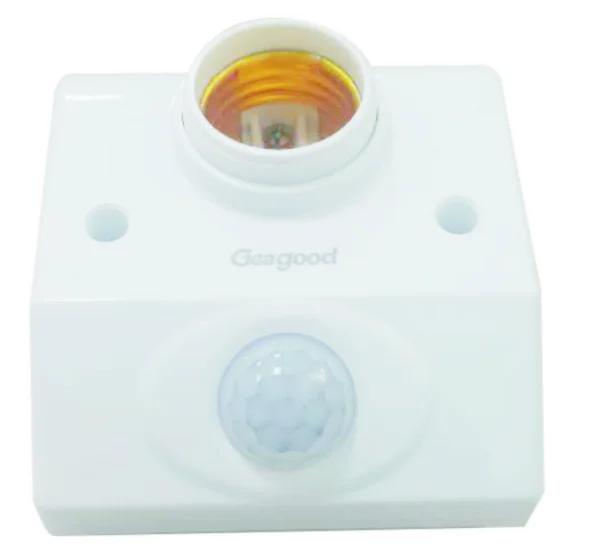 E27 universal white Motion sensor lamp led light bulb holder