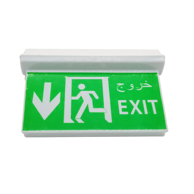Manufactory Direct High Quality Green 2 Years Warranty 5W Rechargeable waterproof  Exit Sign Emergency Light