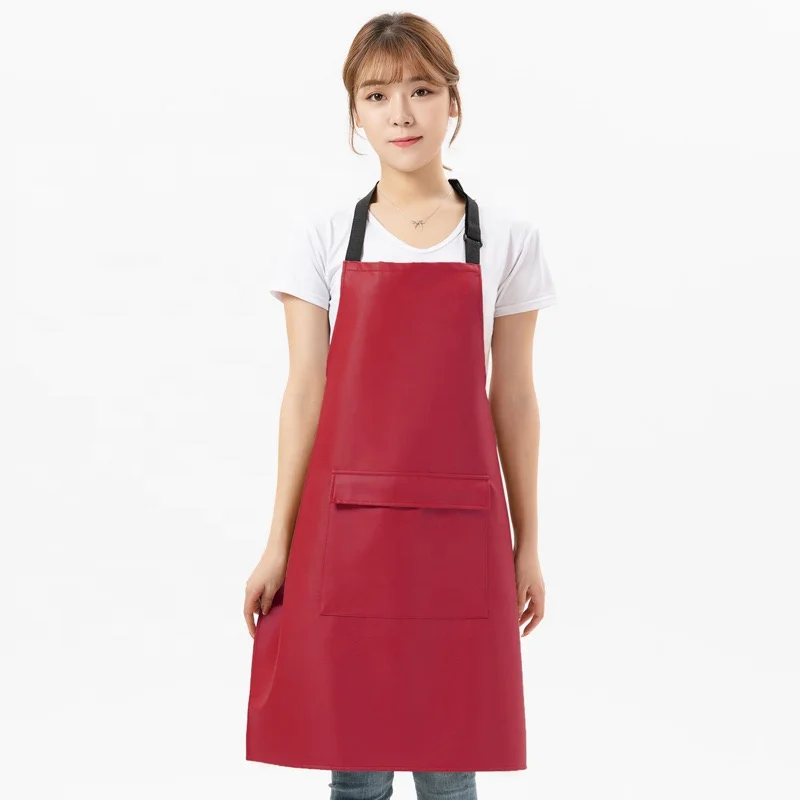 Factory-Direct Adjustable Custom Print Logo PU Leather Cooking Food Man Women Garden Bib Chef Kitchen Apron