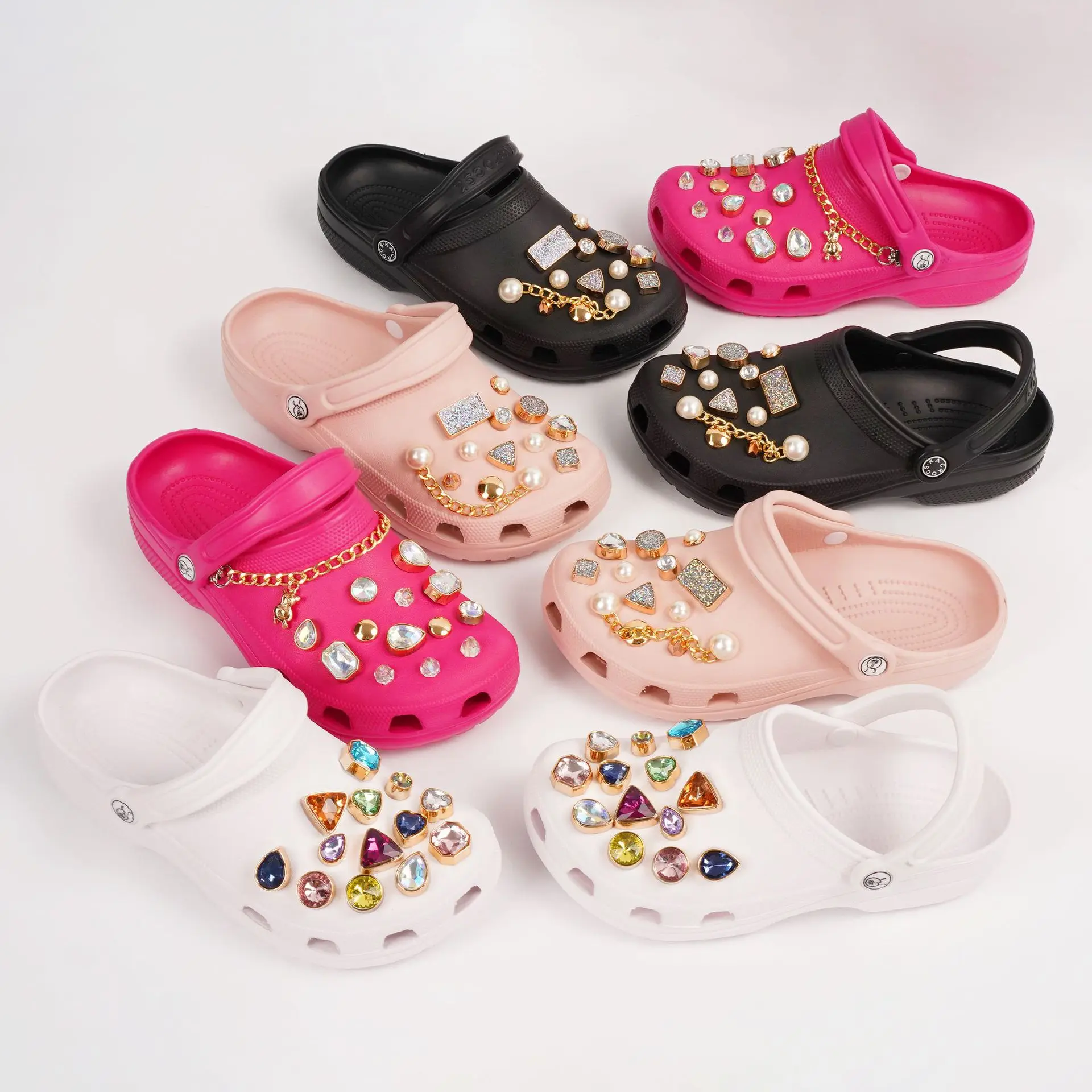 Shoe decoration crystal buckle shoe charms sets DIY Shining diamond rhinestone for Crocs clogs