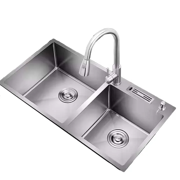 8245 китайские производители по индивидуальному заказу из нержавеющей стали ручной работы Двойная чаша кухонная раковина Отель Ресторан проектная сталь