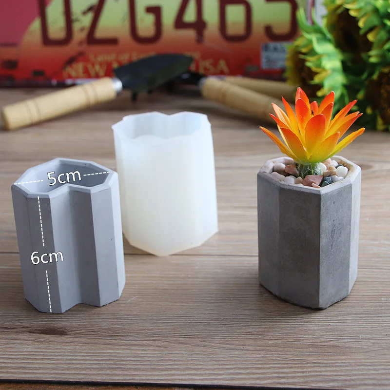 DIY Silicone Custom Small Desk Garden Flower Pot Cement Concrete Vase Planter Molds flower pot molds For silicone molds