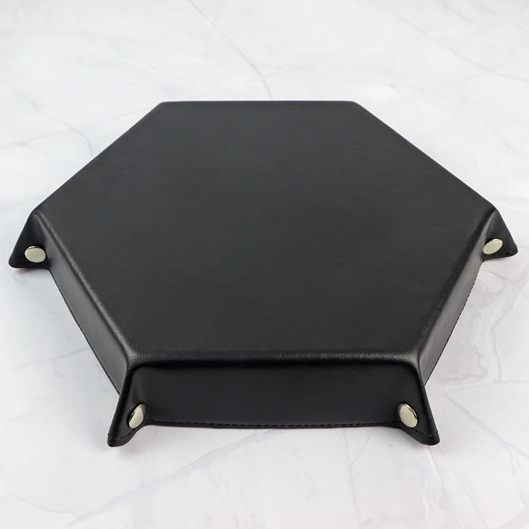 Hexangular Colorful Felt Lining Valet Tray Glasses Holder Sundries Holder