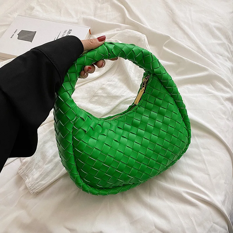 Dumpling Type Pu Leather Handbags Fashion Woven Women Bags Shoulder Bag Casual Womens Tote Bags RY74190