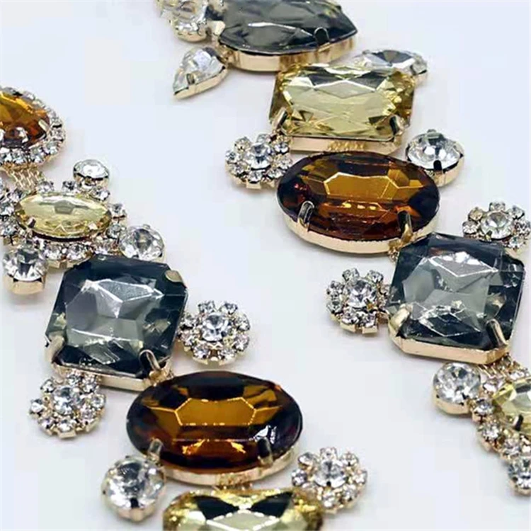 Hot Sale Factory Direct Price China Factory Best Selling Designs Floral Rhinestone Applique