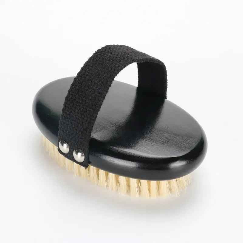 Factory Wholesale Black 100% Natural Vegan Sisal Bristle Exfoliating Brush Bamboo Wooden Handle Shower Dry Body Bath Brush