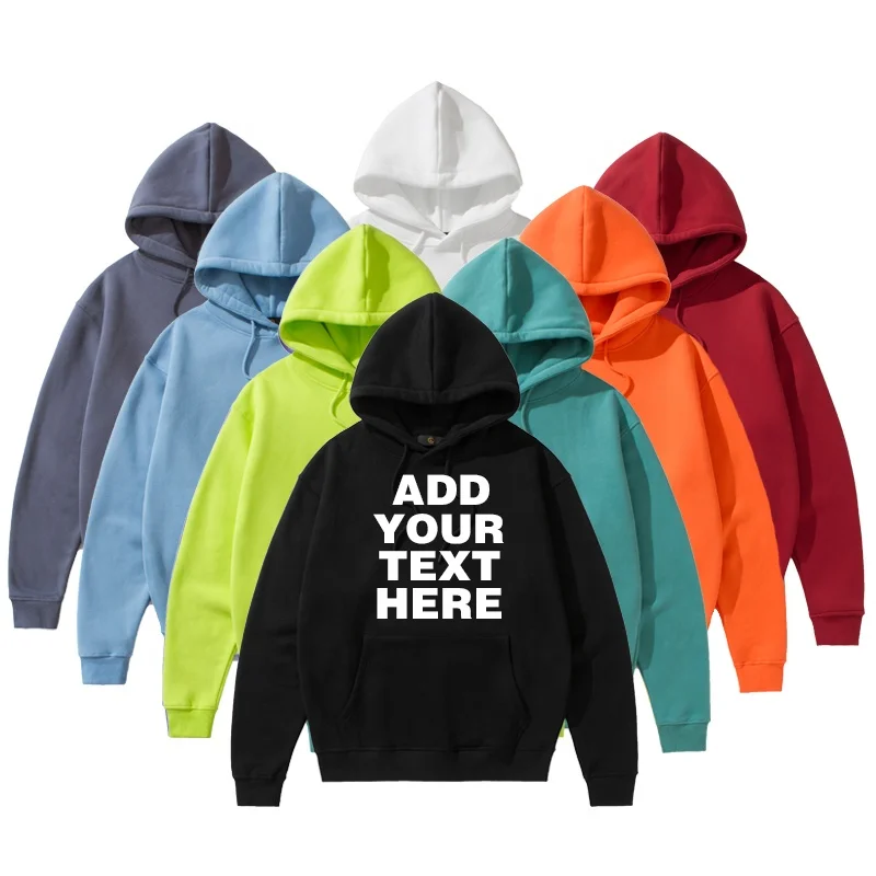 Wholesale Mens Blank Hoodies Custom Embroidery Print Logo 100% Cotton Pullover Hoodies Customize Brand