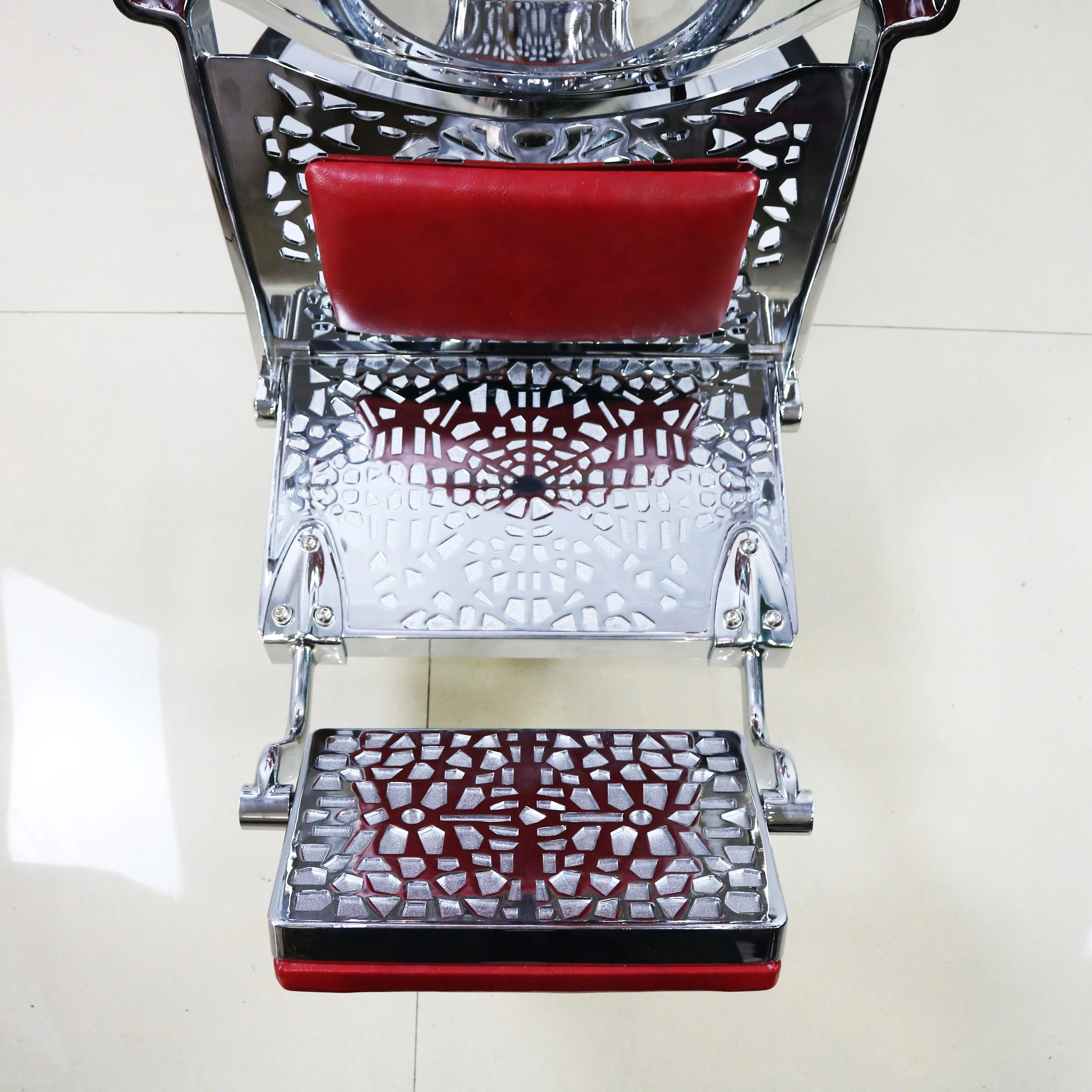 Aluminum alloy red barber shop hair salon reclining barber hair chair