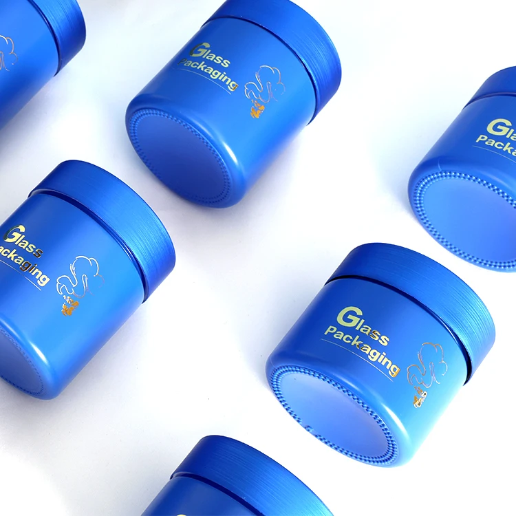 Round Empty Glass Jar 1oz 2oz 3oz Custom Logo Silkscreen Glass Containers With Child Resistant Cap