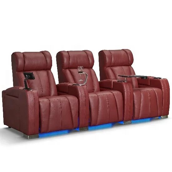 Кожаный диван для домашнего кинотеатра, кресло для кинотеатра, диван для гостиной с подсветкой