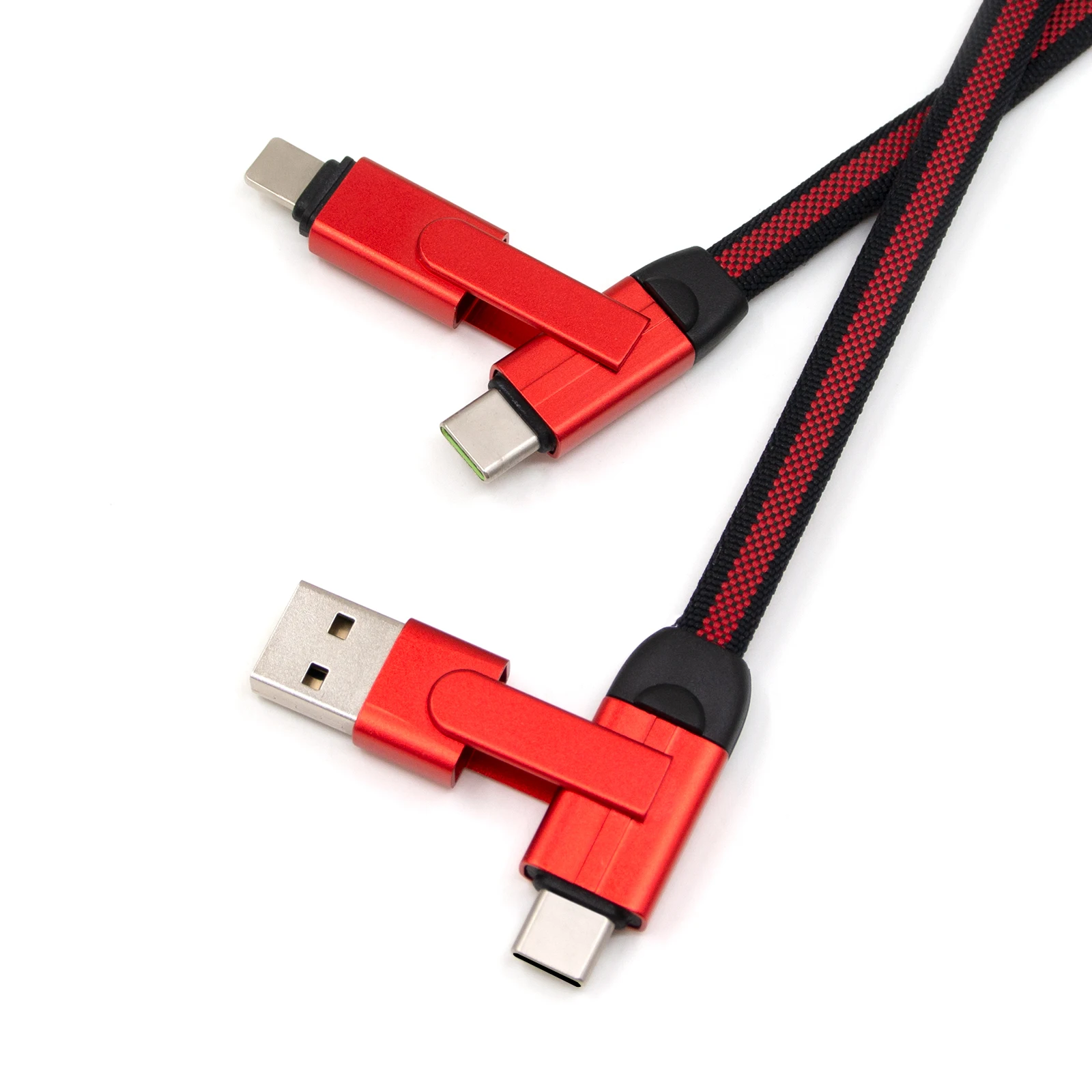 
1m 6 In 1 3a Charging Data Cable Braided Mobile Charger Cable Phone Micro 3in1 Usb Type-c Lighting Fast Charging Cable 