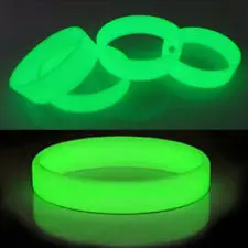 2024 year Promotional glow in dark long time event silicone rubber bracelet fluorescent wristband luminous wrist band