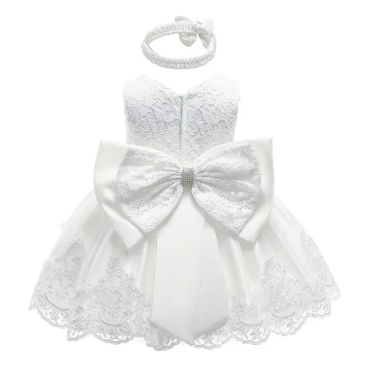 
Wholesale lovely bowknot girls party dresses Christmas pageant baby girls dress designs embroidered baby girls summer dress 