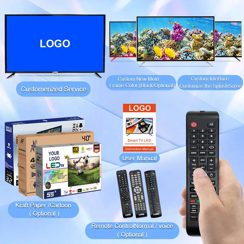 Телевизор 4k smart tv 32 43 50 55 65 дюймов безрамочный android led tv